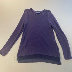Simply Vera Vera Wang Lavender Crew Neck Shear Sweater